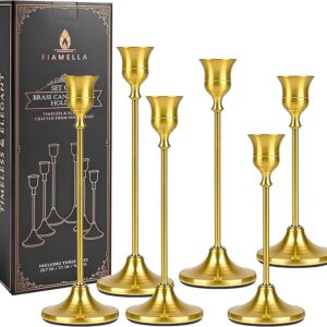 Candlestick Holders Set of 6 Solid Metal